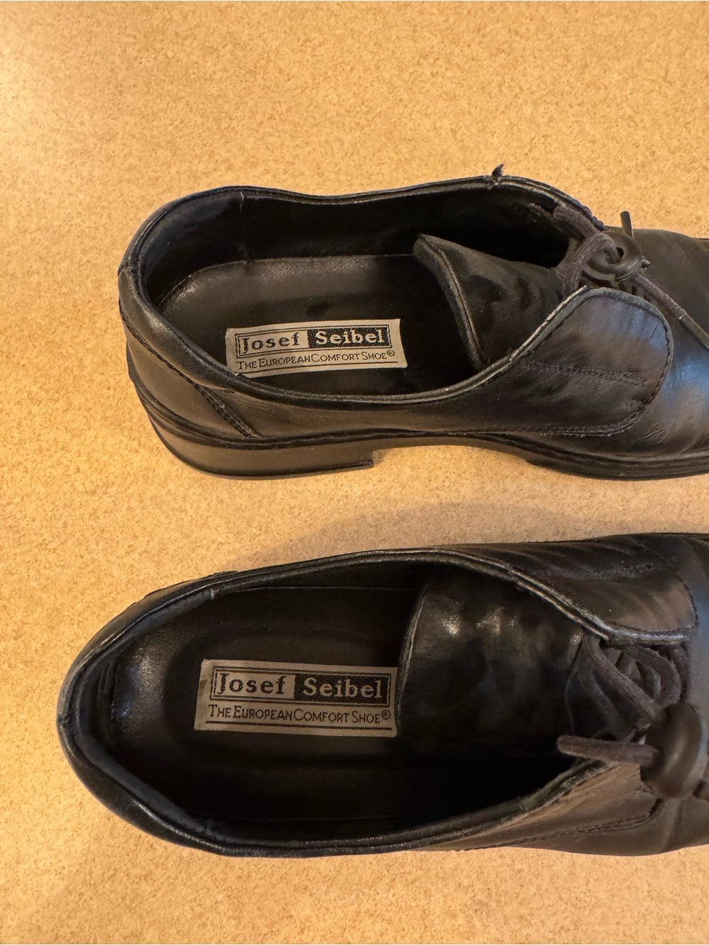 Josef Seibel Black Leather Lace-Up Oxfords - Picture 2 of 6